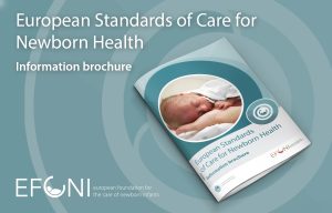 Mock up promoting the information brochure of the European Standards of Care for Newborn Health